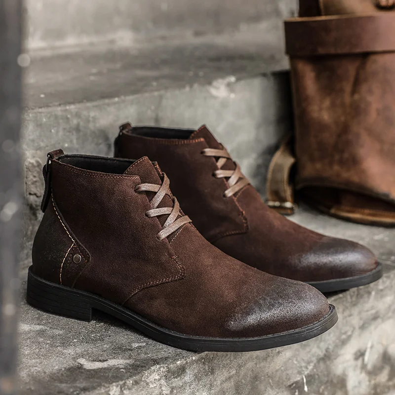 Leatherwork Designs - Bottines en daim de vache faites