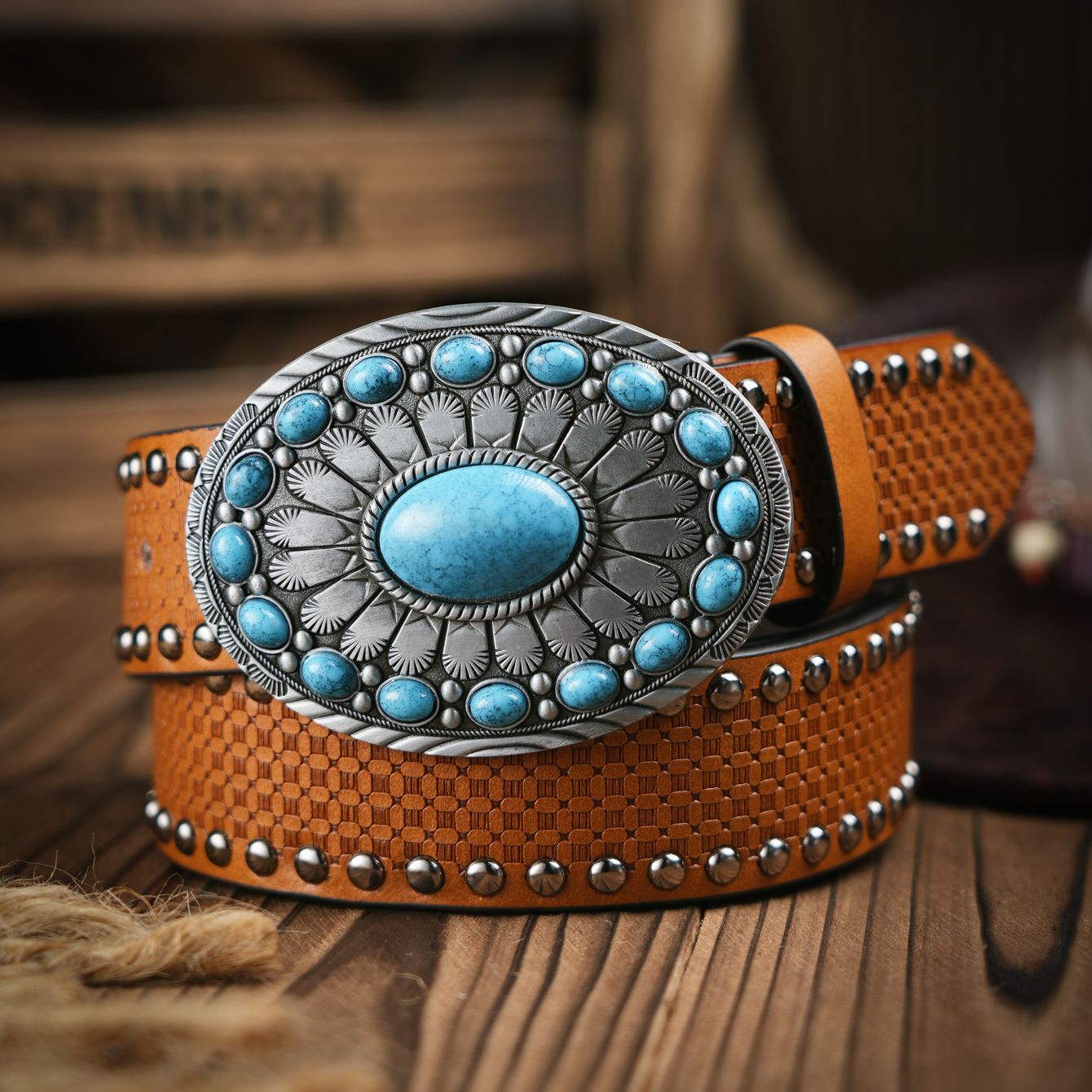 Leather Works Belt - Ceinture décontractée rétro pour homme et