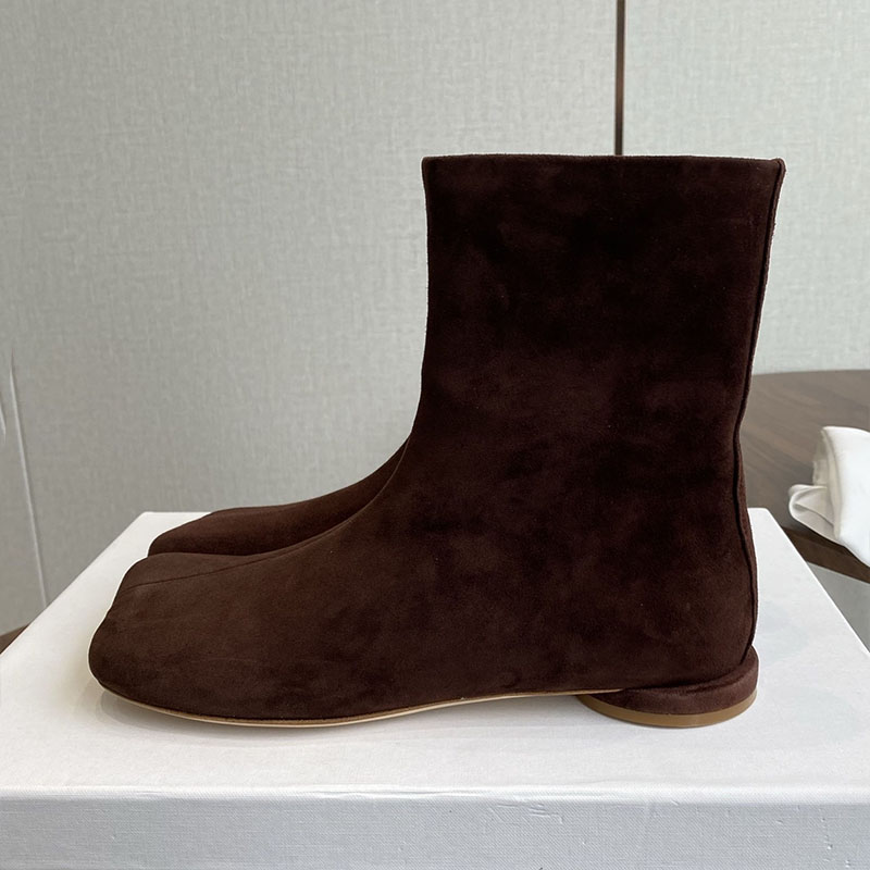 Leather Work For Kids - Chelsea bottes femmes daim fond plat