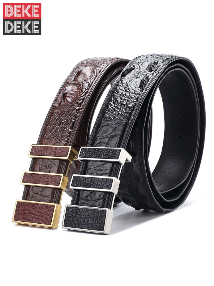 Leather Works Belt - Haute qualité hommes Crocodile ceinture en