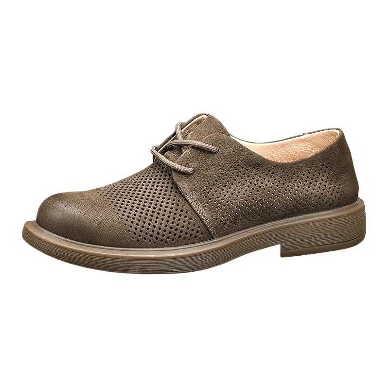 Leather Work Outfit - Chaussures rétro tout en cuir véritable