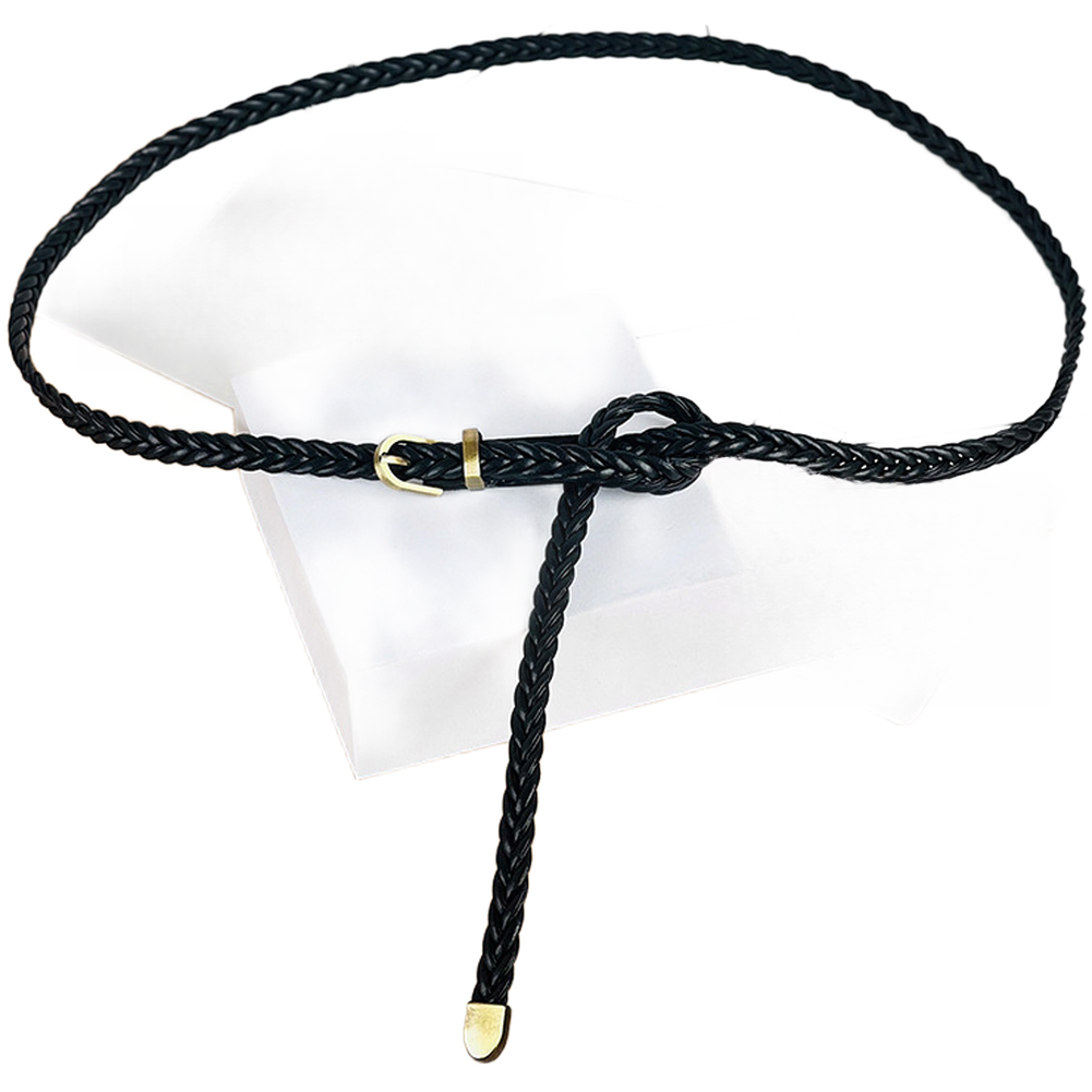 Leather Works Belt - Ceinture tressée pour femmes, sans perforations,