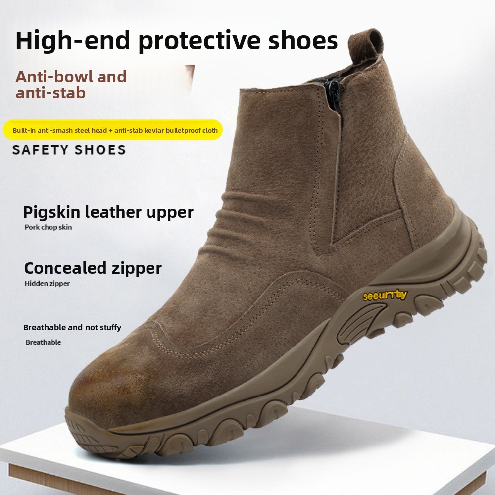 Leather Work Hat - Chaussures de sécurité en cuir respirant