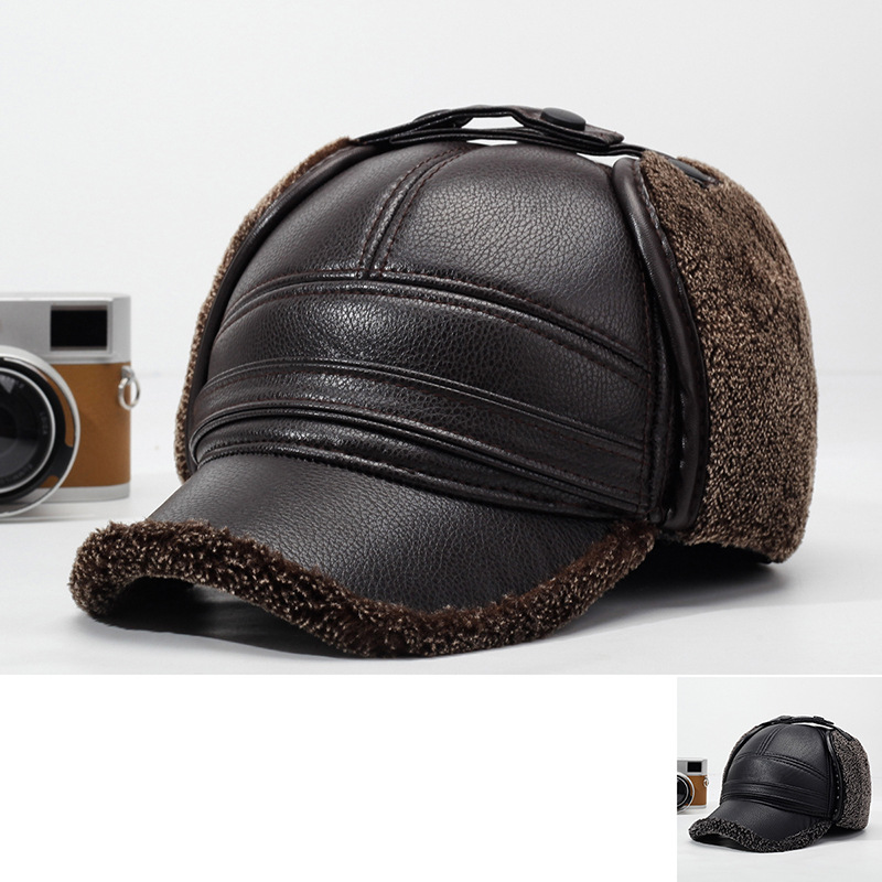 Leather Work Hat - Casquette en cuir PU pour hommes