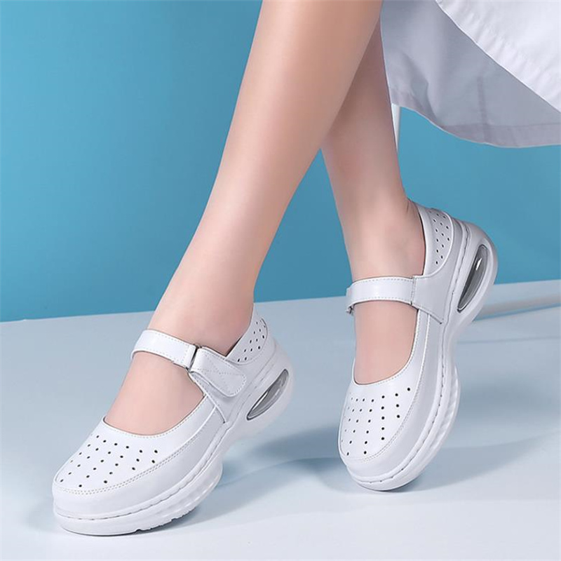 Leather Work Outfit - Chaussures d'infirmière en cuir véritable pour