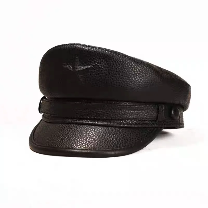 Casquette militaire plate rétr - Leather Work Hat avis et prix