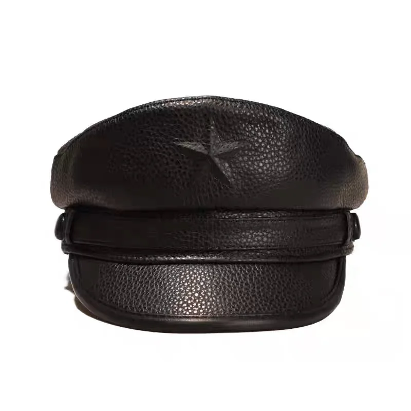 Casquette militaire plate rétr - Leather Work Hat avis et prix