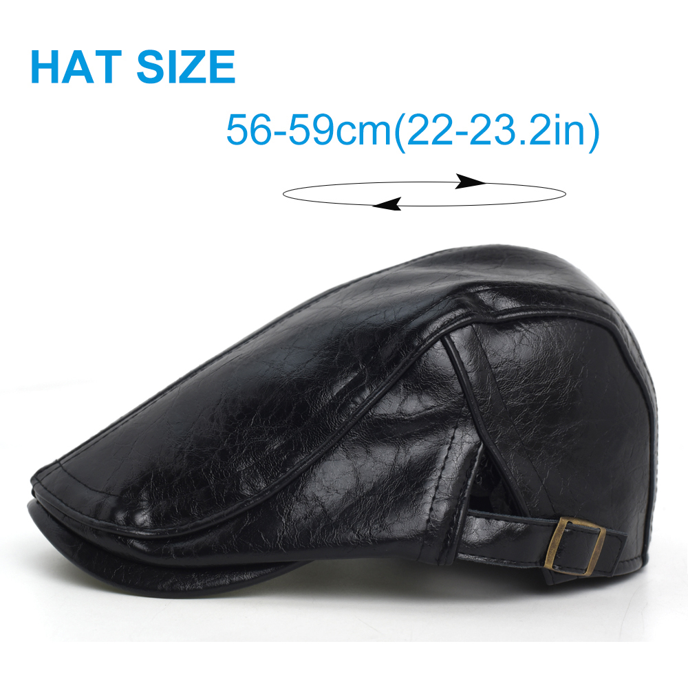 Casquette Gavroche en PU pour  - Leather Work Hat avis et prix