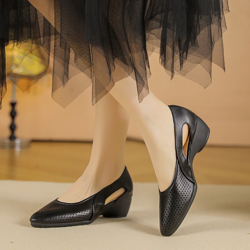 Chaussures Compensées pour Fem - Leather Work Outfit avis et prix