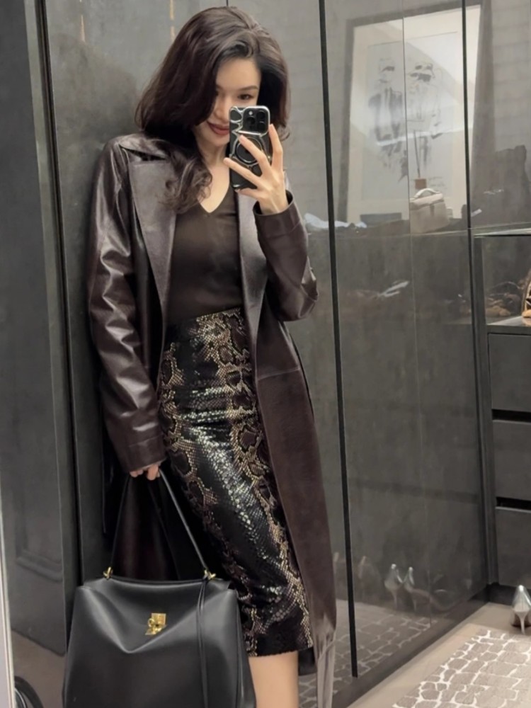 Manteau Long en Cuir group ave - Leather Works Belt avis et prix