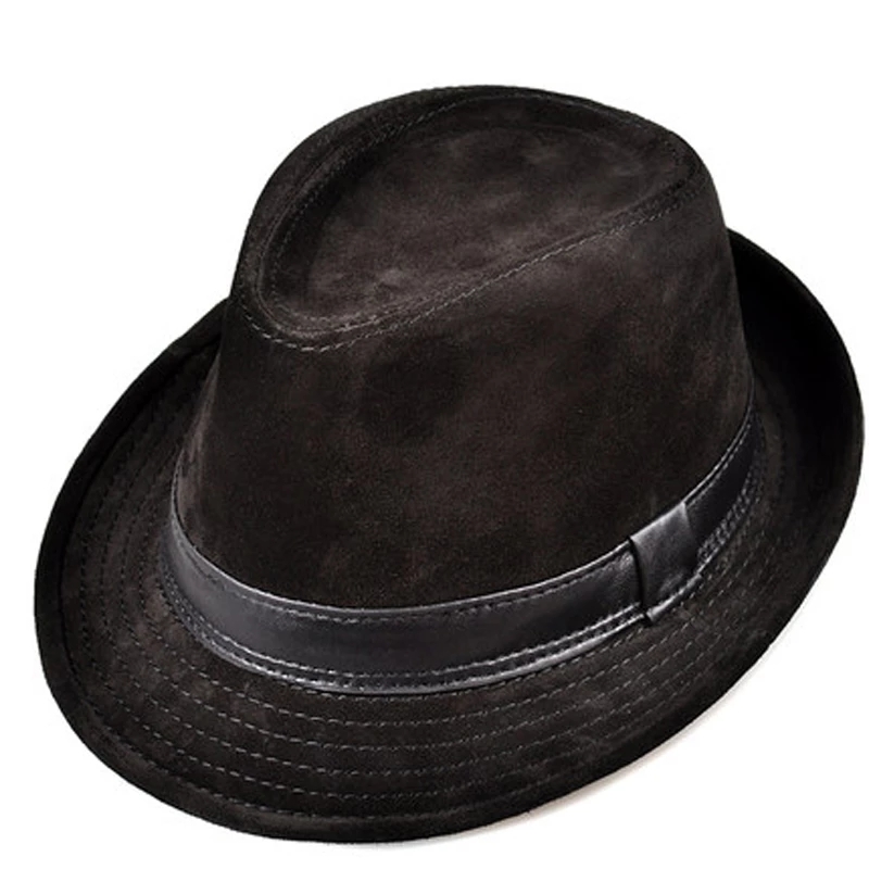 Hommes en cuir véritable daim  - Leather Work Hat avis et prix