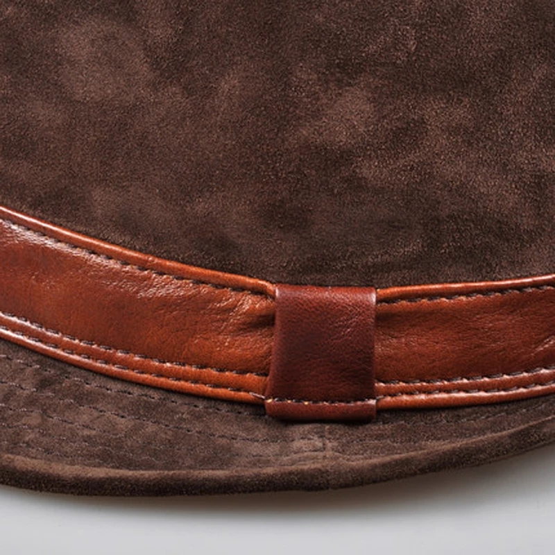 Hommes en cuir véritable daim  - Leather Work Hat avis et prix